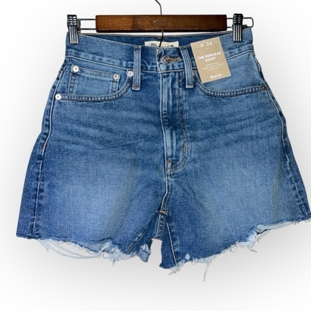 Madewell NWT chewed hem denim mom shorts SIZE 24